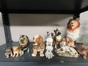 lot 126 image: Collection of Vintage Ceramic Dog Figurines Homco Napco Japan Taiwan