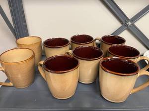 lot 127 image: Set of Sango Stoneware Coffee Mugs Nova Brown and Roma Caramel