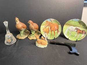 lot 176 image: Vintage Animal Figurines and Collectible Plates Assortment