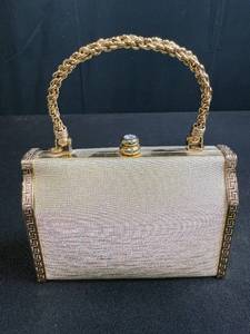 lot 53 image: Sasha Gold Tone Vintage Evening Handbag with Braided Handle