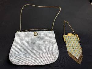 lot 58 image: 2 Vintage Mesh Evening Purses with Chain Handles