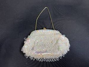 lot 60 image: Vintage Hand Beaded Purse with Iridescent Sequins and Metal Frame