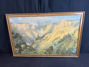 lot 10 image: Framed Print Grand Canyon Yellowstone by Thomas Moran 24x36 in