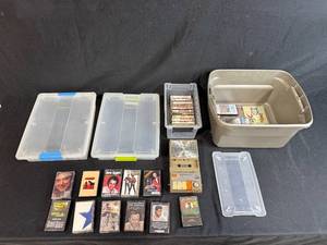 lot 103 image: Collection of Country Music Cassette Tapes with Motorola Cassette Recorder and Storage Bins