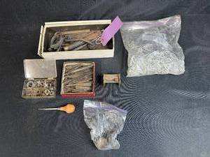 lot 111 image: Mixed Lot of Vintage Metalworking Hand Engraving Tools, Punches, and Hardware