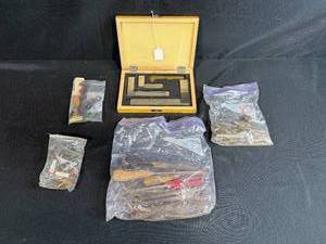 lot 112 image: Mixed Lot of Hand Tools, Fasteners, and Groz Precision Squares Set