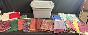 lot 196 image: Large Collection of Assorted Upholstery Fabric Samples with Storage Tote
