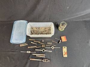 lot 118 image: Large Assortment of Taps, Dies, and Tap Wrenches