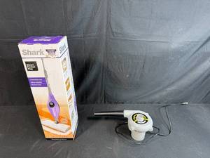lot 140 image: Shark Steam Pocket Mop with 2 Pads and Mighty Pro-Series Blower