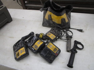 lot 25 image: DeWalt 20v Chargers & Bag