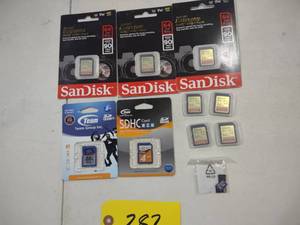 lot 287 image: (10) SD & Micro SD Cards...