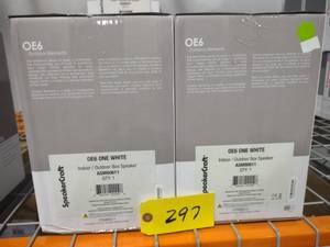 lot 297 image: (2) Speaker Craft OE6 One White Spe...