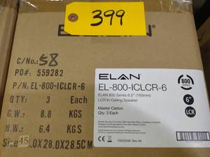 lot 399 image: 3 Pack Elan EL-800-ICLCR-6 Speakers...