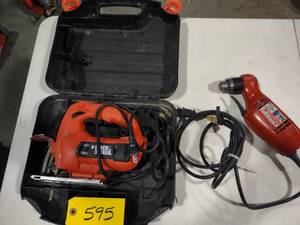 lot 595 image: Jig Saw & Angle Drill...