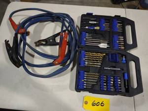 lot 606 image: Bit Set & Jumper Cables...