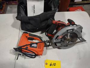 lot 610 image: Jig Saw & Skilsaw...