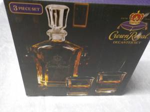 3 pc Crown Royal Decanter Set...