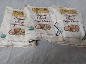 lot 185 image: 3 Bags Tropix Coconut Ginger Chews...