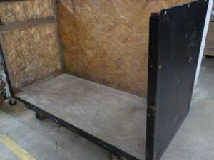 lot 221 image: Wood Shelf On Wheels 67 x 32 x 48...