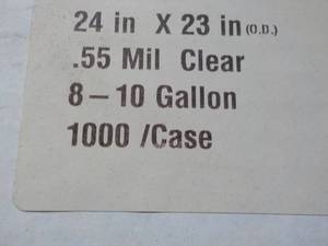 lot 247 image: Case of 1000 Clear 8-10 gallon Tras...
