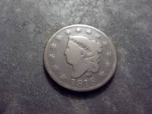 lot 6 image: 1818 Large Cent Coronet Head