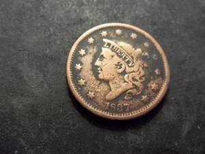 lot 10 image: 1837 Large Cent Coronet Head