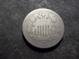 lot 24 image: 1867 Sheild Nickel