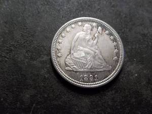 lot 27 image: 1891 Seated Liberty Quarter Dollar