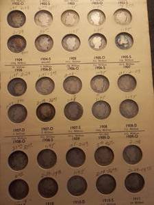 Set Of Barber Dimes 1 Page 1902-1911 Inclusive