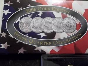 lot 42 image: 2006 Gold Addition State Quarter Collection 24K Layered Gold