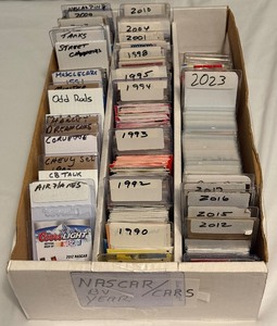 lot 218 image: HUGE Box FULL of NASCAR, Racing, Cars, Hod Rods, Air Planes, Tanks, Muscle Cars, Chopers and Racing by Year