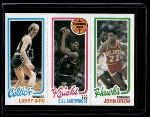 lot 9 image: Larry Bird Rookie Year 1980-8 Topps #34 Rookie Vintage Basketball Card