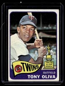 lot 11 image: Tony Oliva Rookie Cup 2nd Year 1965 Topps #340 Vintage Baseball Card