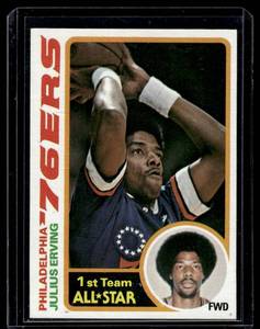 lot 31 image: Julius Erving 1978 Topps #130 All-Star Vintage Basketball Card
