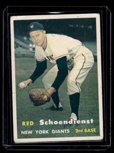 lot 33 image: 1957 Topps Red Schoendienst #154 Vintage Baseball Card