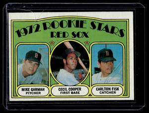lot 42 image: Carlton Fisk RC 1972 Topps #79 Red Sox Rookie Stars Vintage Baseball Card