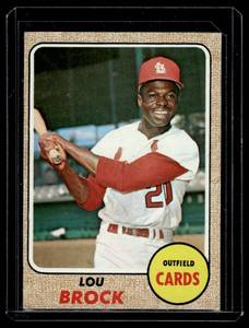 lot 45 image: Lou Brock 1968 Topps #520 Vintage Baseball Card