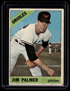 lot 50 image: Jim Palmer RC 1966 Topps # 126 Rookie Vintage Baseball Card