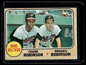 lot 61 image: Frank and Brooks Robinson 1968 Topps Bird Belters #530 Vintage Baseball Card