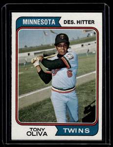lot 66 image: Tony Oliva 1974 Topps #190 Vintage Baseball Card