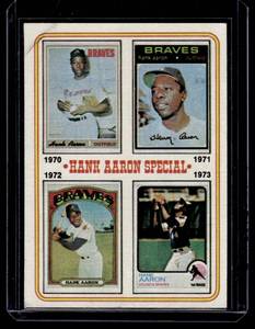 lot 99 image: Hank Aaron Special 1974 Topps #6 Vintage Baseball Card
