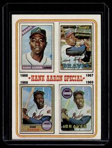 lot 100 image: Hank Aaron Special 1974 Topps #5 Vintage Baseball Card