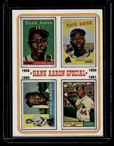 lot 101 image: Hank Aaron Special 1974 Topps #3 Vintage Baseball Card
