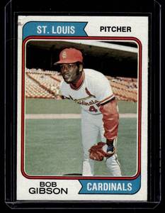 lot 104 image: Bob Gibson 1974 Topps #350 Vintage Baseball Card
