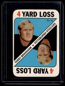 lot 120 image: Terry Bradshaw RC 1971 Topps Game Card #43 Vintage Football Card