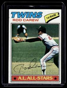 lot 139 image: Rod Carew 1977 Topps #120 Vintage Baseball Card