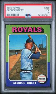 George Brett RC PSA 5 1975 Topps #228 Vintage Rookie Baseball Card