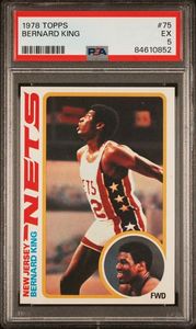 lot 142 image: Bernard Kings PSA 5 1978 Topps #75 Vintage Basketball Card