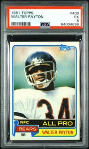 lot 74 image: Walter Payton PSA 5 1981 Topps #400 Vintage Football Card