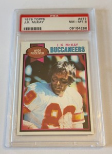 lot 141 image: JK McKay PSA 9 NM-MT 1979 Topps #477 Vintage Football Card